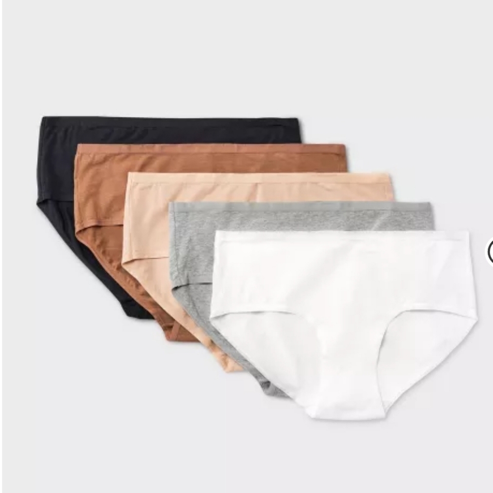 Women's 5pk Cotton Blend Hipster Underwear - Dealworthy Assorted Neutral 3X